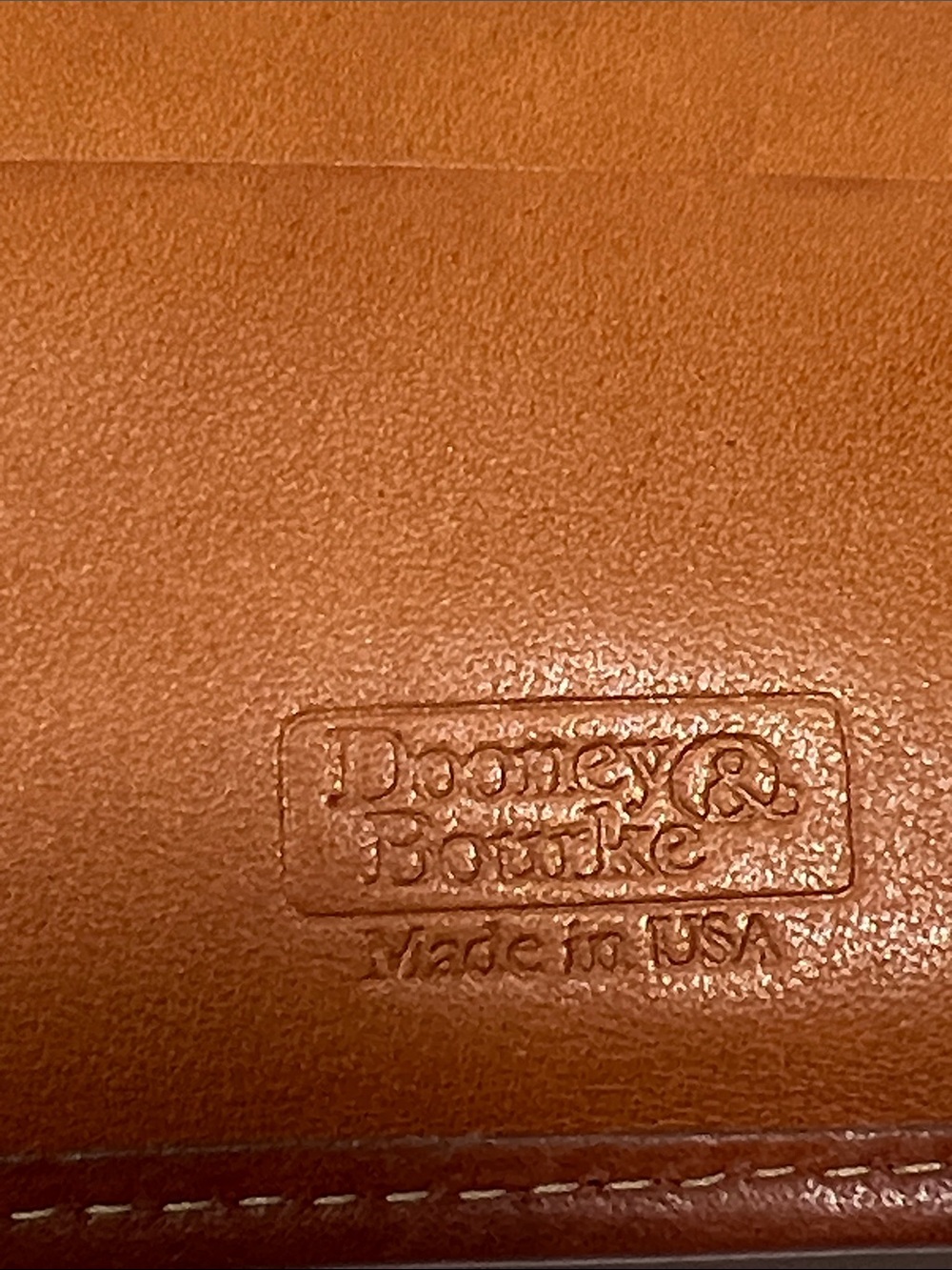 🦆 DOONEY & BOURKE PEBBLED AWL BRITISH TAN TRIFOLD KISSLOCK POUCH COIN VINTAGE - Picture 5 of 12